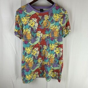 Disney Little Mermaid Cakeworthy All Over Print‎ T Shirt Women's Medium